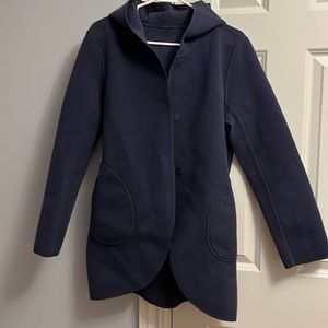 Lululemon jacket reversible with hood soft scuba material navy size 8 EUC